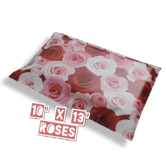 100 Poly Mailers 10x13 Roses - Picture 2 of 3